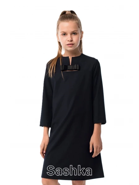 Сукня для дівчинки старшокласниці Sashka шкільна темно-синя, розмір 146-170